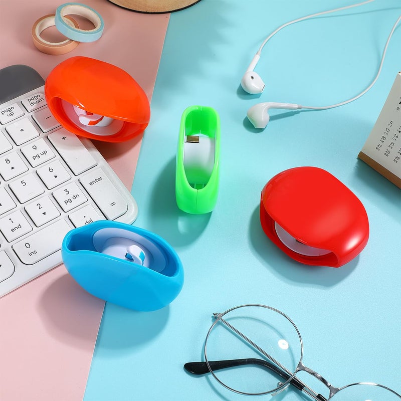 UKCOCO 4 Pack Automatic Roll Earphone Cable Cord Winder Wrap Headphone Holder Retractable Cord Organizer for USB Cables, Headphone Cable, Data Charging Cable Tangle - Image 4